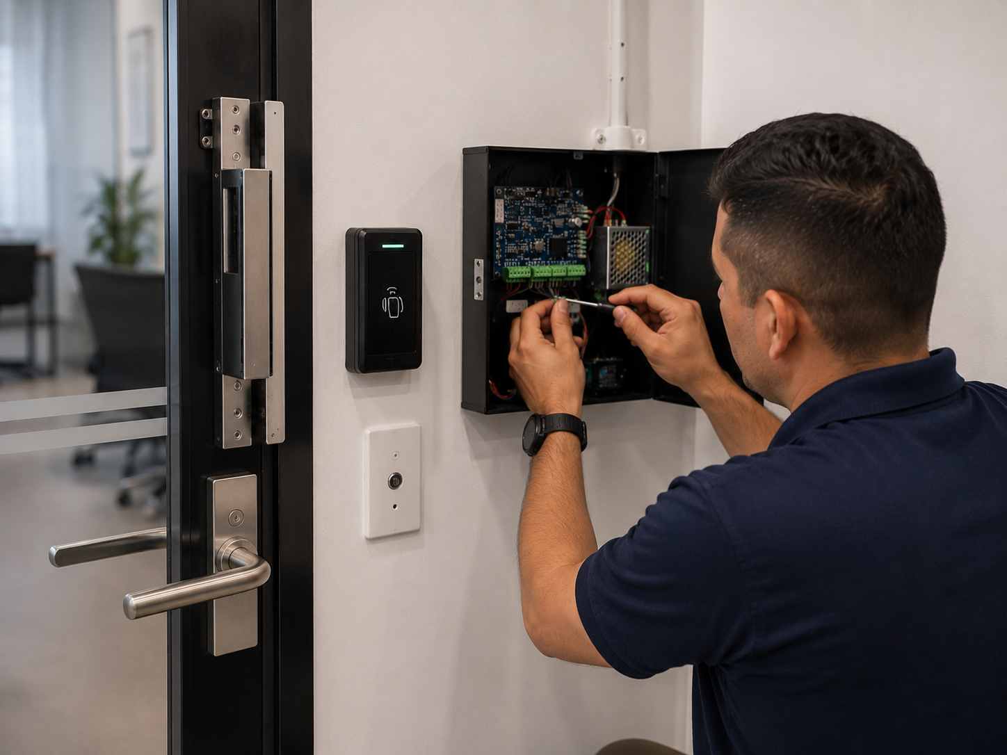 Acceso restringido para oficinas y áreas internas